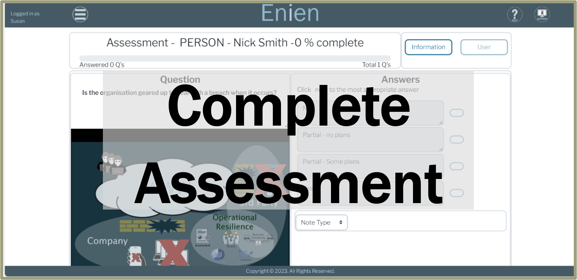 Screenshot showing the complete options available