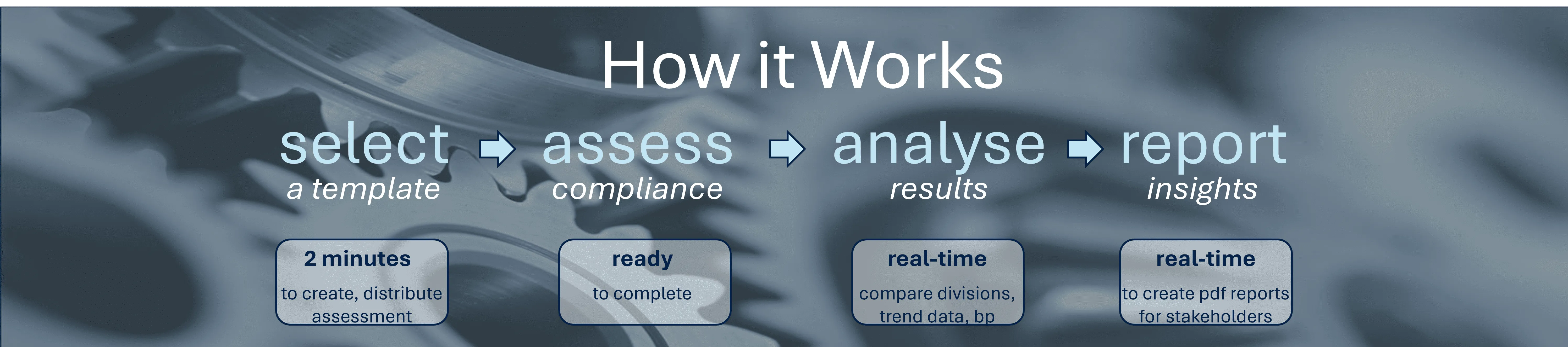 Enien digital assessment process: Select, Assess, Analyse and Report