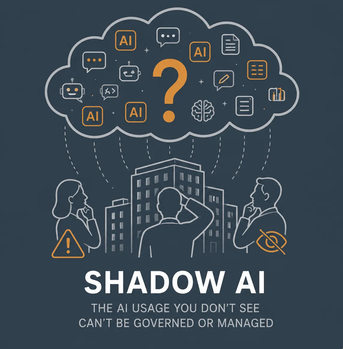 Shadow AI hidden usage illustration